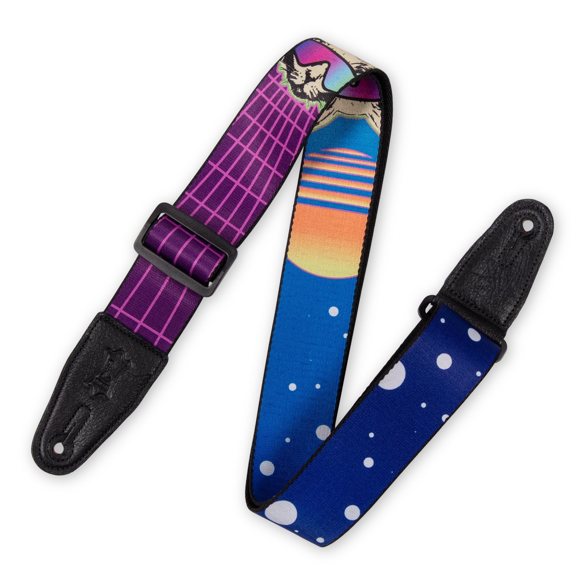 Levy's MPD2-119 2" Sublimation Guitar Strap-Cyber Cat-Music World Academy