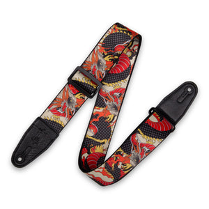 Levy's MPD2-123 2" Sublimation Guitar Strap-Japanese Traditional Dragon-Music World Academy