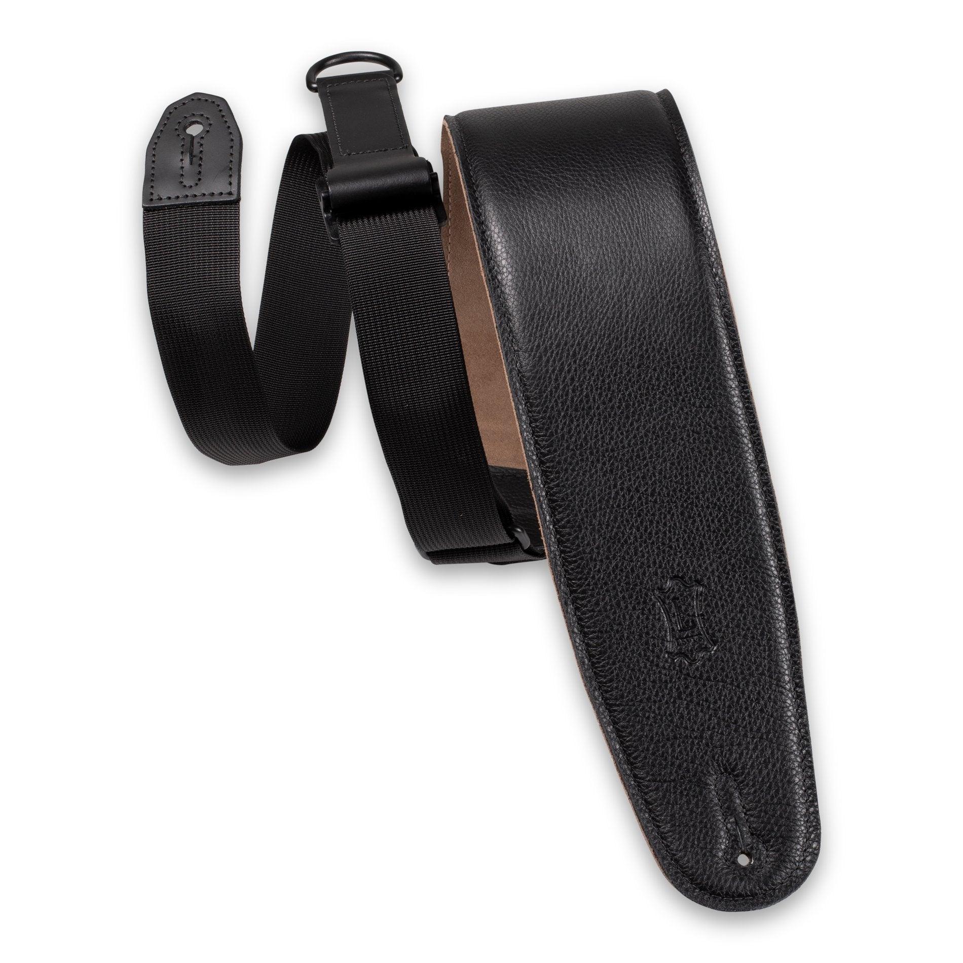 Levy's MRH4GF-BLK Genuine Leather Right-Height Bass Strap-Black-Music World Academy