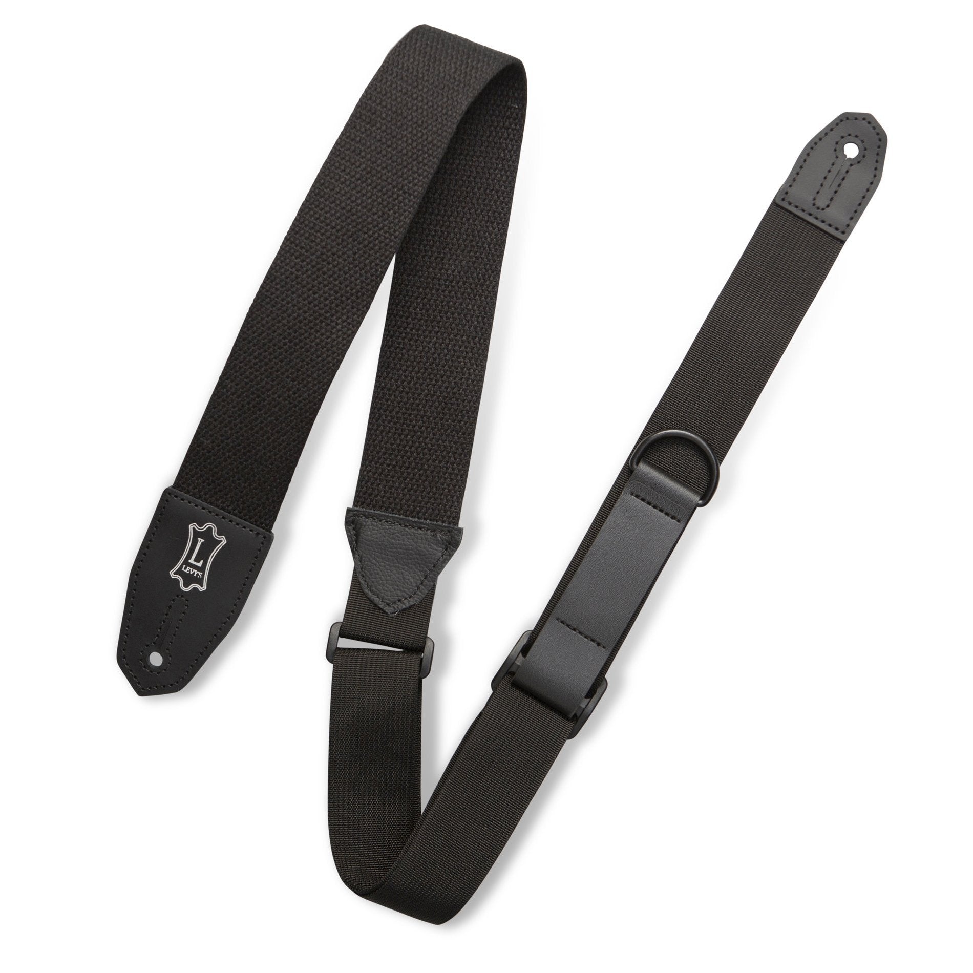Levy's MRHC-BLK 2" Cotton Right Height Guitar Strap-Black-Music World Academy