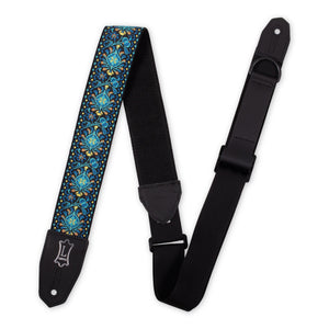 Levy's MRHHT-04 2" Woven Right-Height Guitar Strap-Blue/Black/Gold-Music World Academy