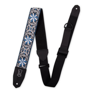 Levy's MRHHT-10 2" Woven Right-Height Guitar Strap-Blue/White/Black-Music World Academy