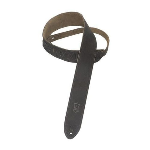 Levy's MS12-BLK 2" Suede Guitar Strap-Black-Music World Academy