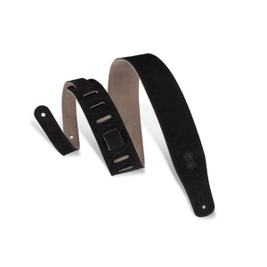 Levy's MS26-BLK 2-1/2" Suede Guitar Strap-Black-Music World Academy
