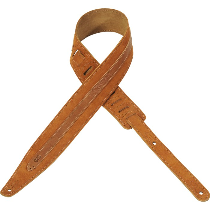 Levy's MS317BLA-HNY 2-1/2" Suede Leather Guitar Strap-Honey-Music World Academy