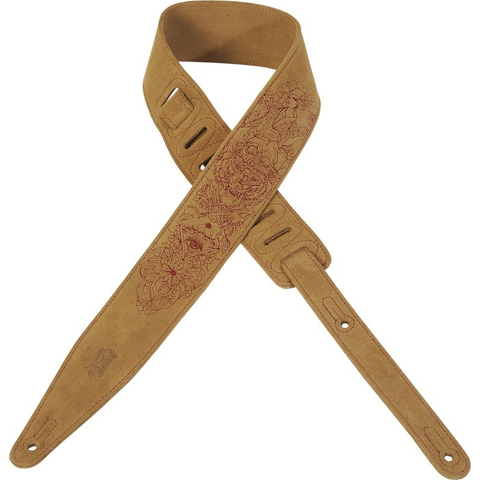 Levy's MS317E-002 2-1/2" Suede Leather Guitar Strap-Music World Academy