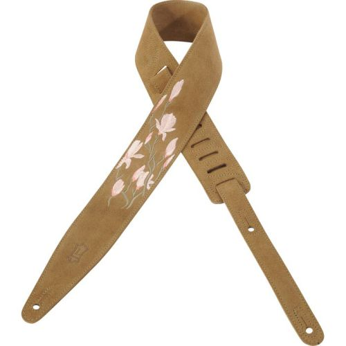 Levy's MS317EM-SND 2-1/2" Suede Leather Guitar Strap-Sand-Music World Academy