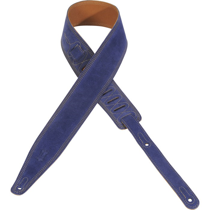 Levy's MS317EMP-IND 2-1/2" Suede Leather Guitar Strap-Indigo-Music World Academy