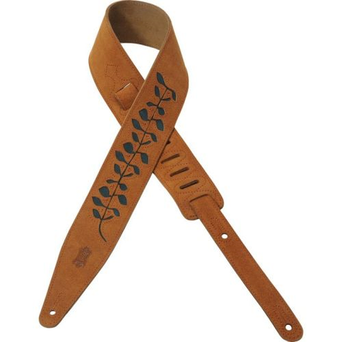 Levy's MS317WV-HNY 2-1/2" Suede Leather Guitar Strap-Honey-Music World Academy