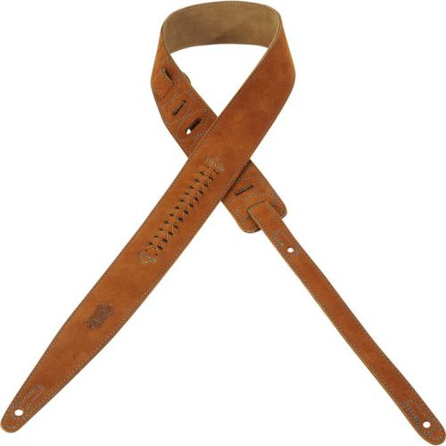 Levy's MS417PRG-HNY 2" Suede Leather Guitar Strap-Honey-Music World Academy
