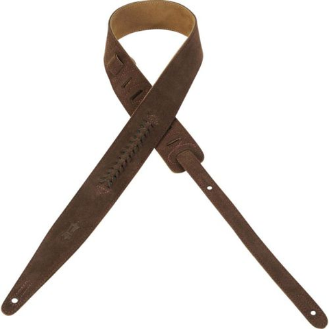 Levy's MS417PRG-SLA 2" Suede Leather Guitar Strap-Brown-Music World Academy