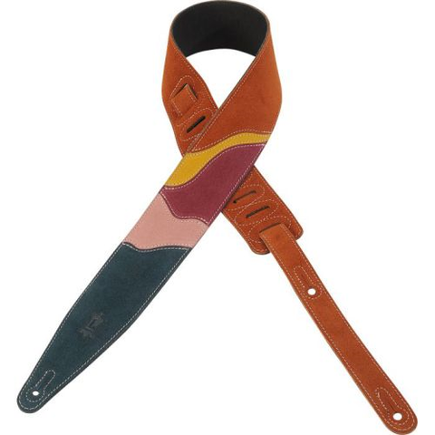 Levy's MSG317HZ-CPR 2-1/2" Suede Leather Guitar Strap-Copper-Music World Academy