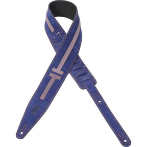 Levy's MSG317TAU-IND 2-1/2" Suede Leather Guitar Strap-Indigo-Music World Academy
