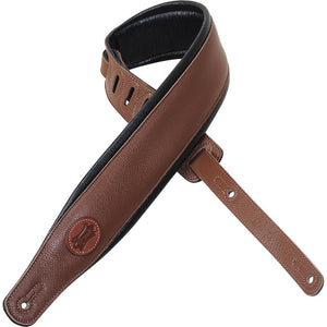 Levy's MSS2-BRN 3" Signature Series Garment Leather Guitar Strap-Brown-Music World Academy
