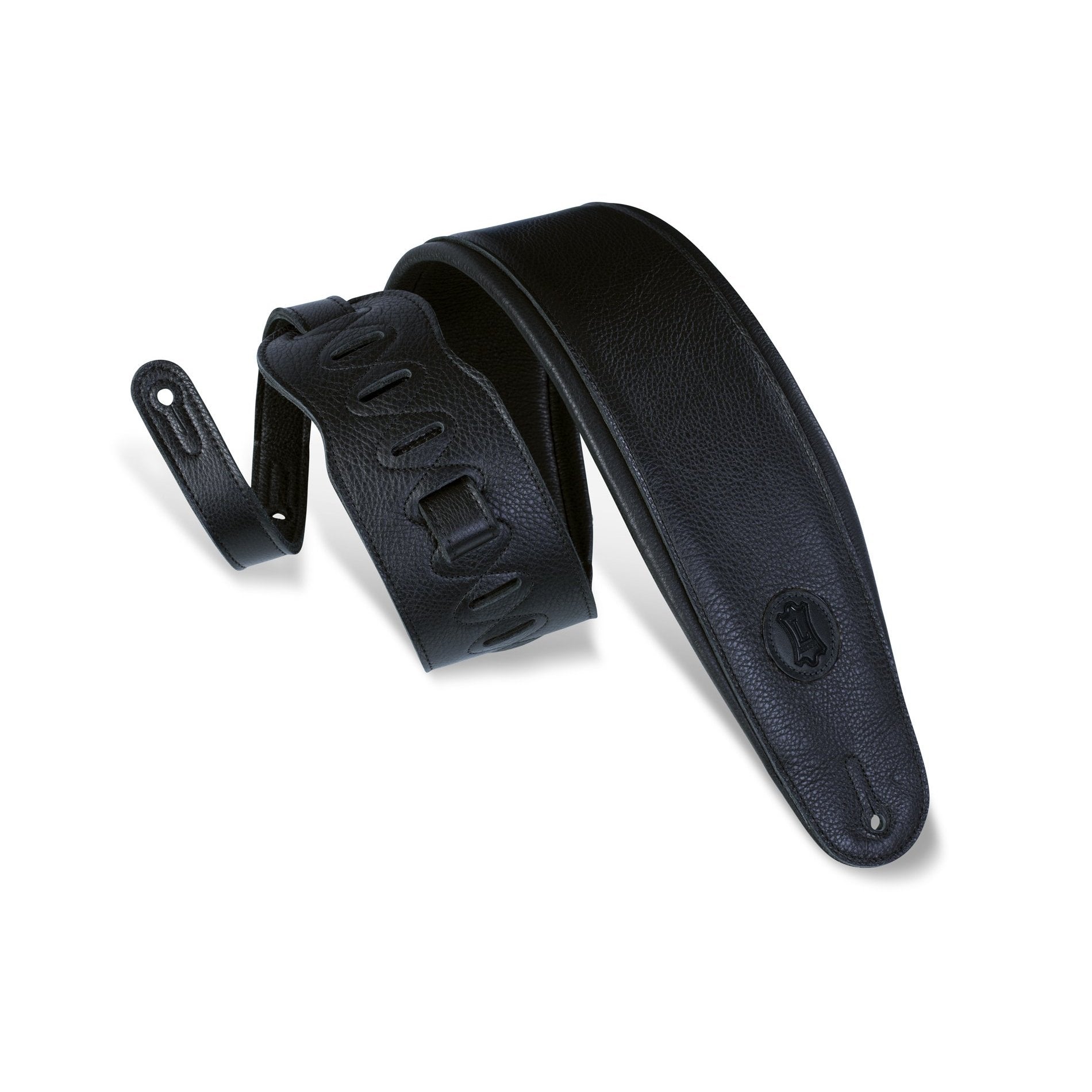 Levy's MSSB2-4-BLK 4-1/2" Garment Leather Guitar Strap-Black-Music World Academy