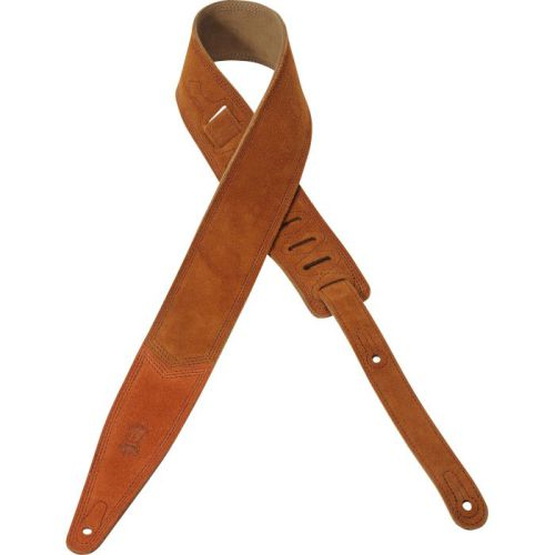 Levy's MSTT317WH-HNY 2-1/2" Suede Leather Guitar Strap-Honey-Music World Academy