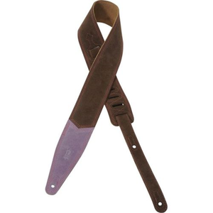 Levy's MSTT317WH-SLA 2-1/2" Suede Leather Guitar Strap-Brown-Music World Academy