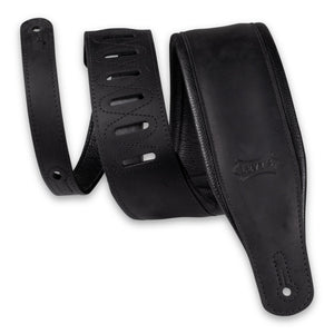 Levy's PM32BH-BLK 3.5" Butter Leather Guitar Strap-Black-Music World Academy