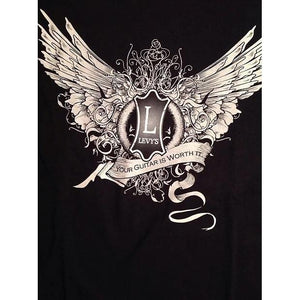 Levy's Wings Logo T-Shirt Small-Black-Music World Academy