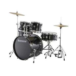 Ludwig Accent Fuse 5-Piece Drum Set with Cymbals & Hardware-Black Sparkle-Music World Academy