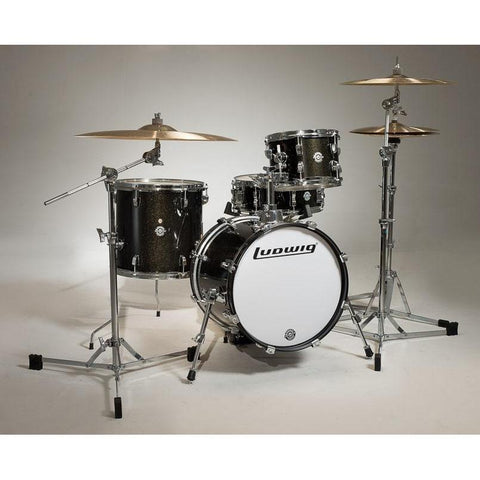 Ludwig LC179XX016 Breakbeats By Questlove 4-Piece Drum Shell Pack-Black Sparkle-Music World Academy