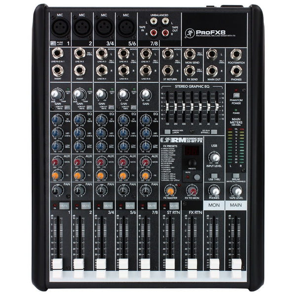Mackie PROFX8 8-Channel Professional Mixer V.2 with Effects & USB