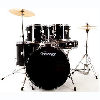 Mapex MPX-TND5044TCDK Tornado 5-Piece Youth Drum Set with Hardware, Cymbals & Throne-Black-Music World Academy