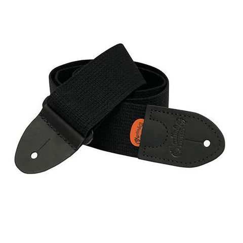 Martin 2" Woven Guitar Strap with Leather Ends-Black-Music World Academy