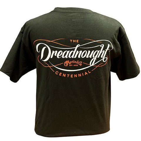 Martin Dreadnought Large T-Shirt with Pocket-Black-Music World Academy