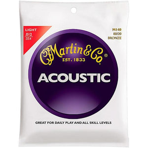 Martin M140 80/20 Bronze Acoustic Guitar Strings Light 12-54-Music World Academy