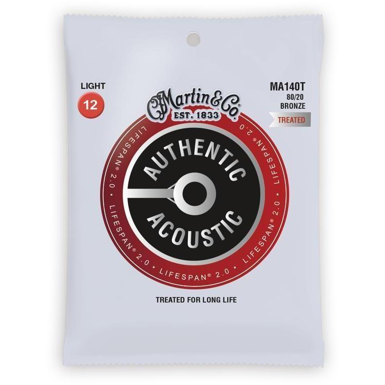 Martin MA140T Lifespan 2.0 Bronze Authentic Acoustic Guitar Strings Light 12-54-Music World Academy