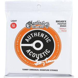 Martin MA540FX Tommy Emmanuel Flexible Core Phosphor Bronze Acoustic Guitar Strings Light 12-54-Music World Academy