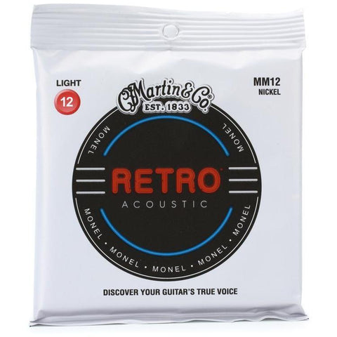 Martin MM12 Retro Monel Acoustic Guitar Strings Light 12-54-Music World Academy