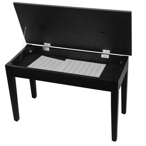 On-Stage KB8904B Deluxe Keyboard Bench with Storage Compartment-Black-Music World Academy