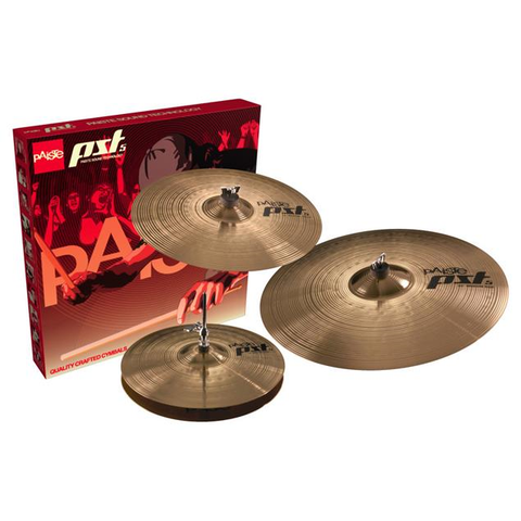 Paiste 068USET PST5-N Universal Cymbal Pack with 14" Hi-Hats, 16" Crash, 20" Ride-Music World Academy