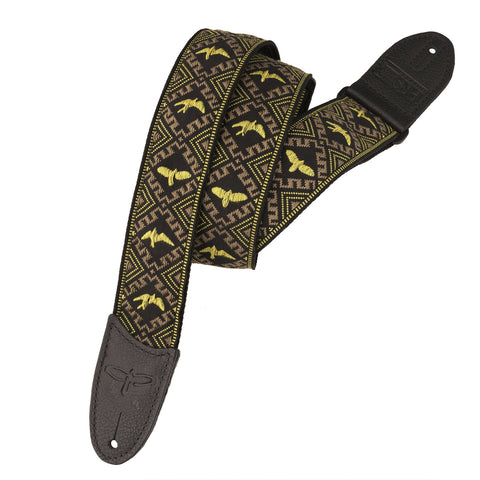Paul Reed Smith ACC-3172 Jacquard Hootenanny Guitar Strap-Black & Yellow Birds-Music World Academy