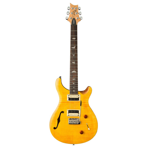 Paul Reed Smith CU2SH-SY SE Custom 22 Semi-Hollowbody Electric Guitar with Gig Bag-Santana Yellow-Music World Academy