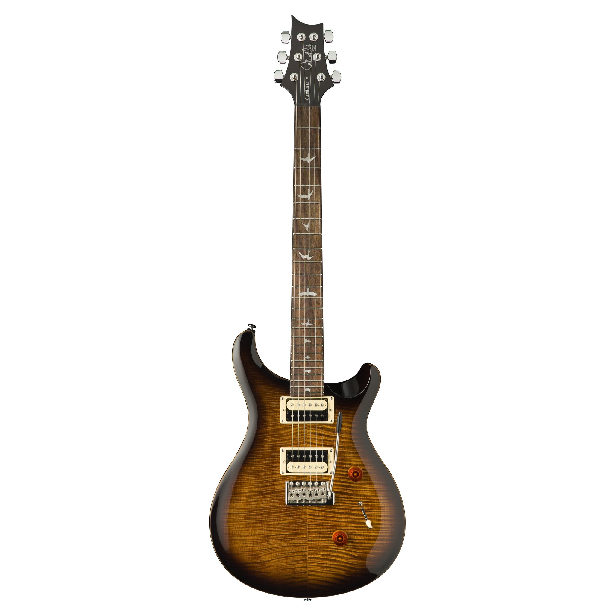 Paul Reed Smith SE Custom 24 Electric Guitar with Gig Bag-Black Gold Sunburst-Music World Academy