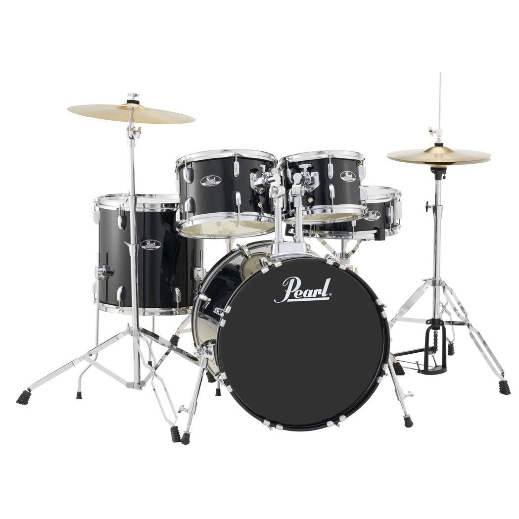 Pearl RS505CC31 Roadshow 5-Piece Drum Set with Hardware, Throne & Cymbals-Jet Black-Music World Academy