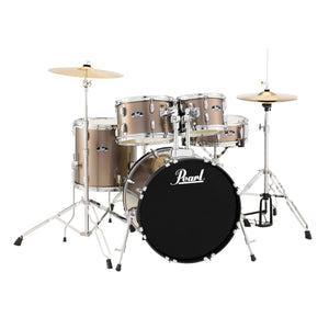 Pearl RS505CC707 Roadshow 5-Piece Drum Set with Hardware,Throne,Cymbals-Bronze Metallic-Music World Academy