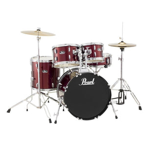 Pearl RS505CC91 Roadshow 5-Piece Drumset with Hardware, Cymbals & Throne-Red Wine-Music World Academy