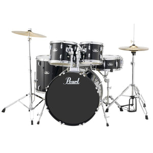 Pearl RS525SCC31 Roadshow 5-Piece Drum Set with Hardware,Throne,Cymbals-Black-Music World Academy