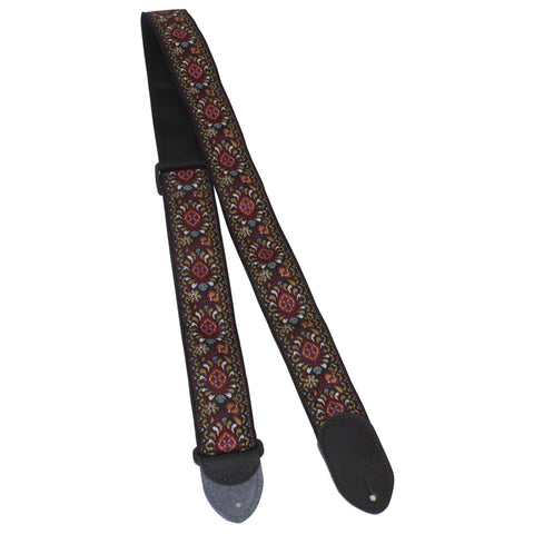Peavey 2" Jacquard Guitar Strap-Red/Tan-Music World Academy