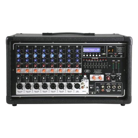 Peavey PVi8500 8-Channel Powered Mixer with Effects and Bluetooth-400 Watts-Music World Academy