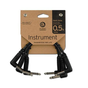 Planet Waves PW-CGTP-305 Classic Series 6" Right Angled Patch Cables 3-Pack-Music World Academy