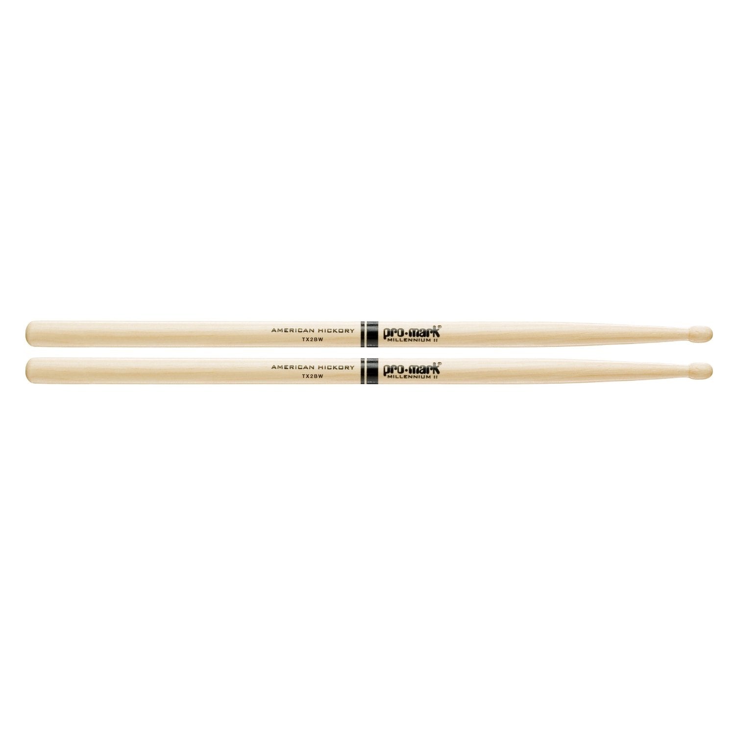 Promark TX2BW Drumsticks 2B Wood Tip American Hickory-Music World Academy