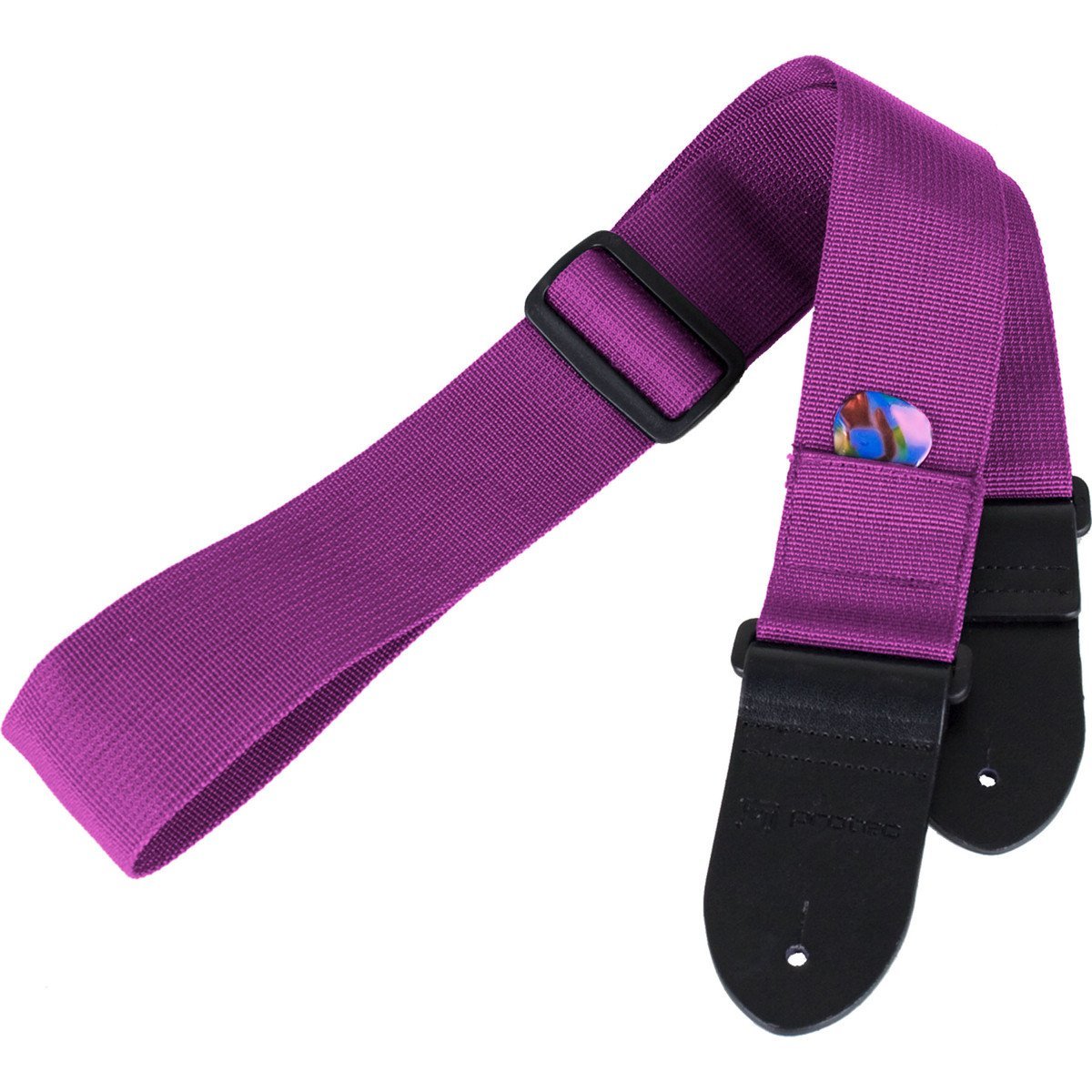 Protec POLYST-GR Guitar Strap with Pick Pocket-Grape-Music World Academy
