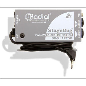 Radial Engineering SB-5 StageBug Passive Stereo Laptop Direct Box-Music World Academy