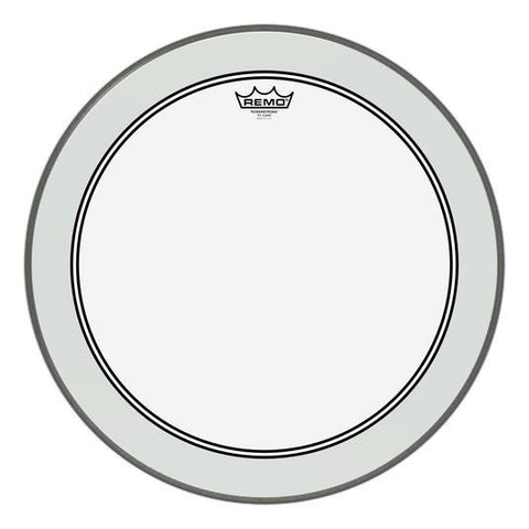 Remo P3-1322-C2 Powerstroke 3 Clear Bass Drum Head with Impact Pad 22"-Music World Academy