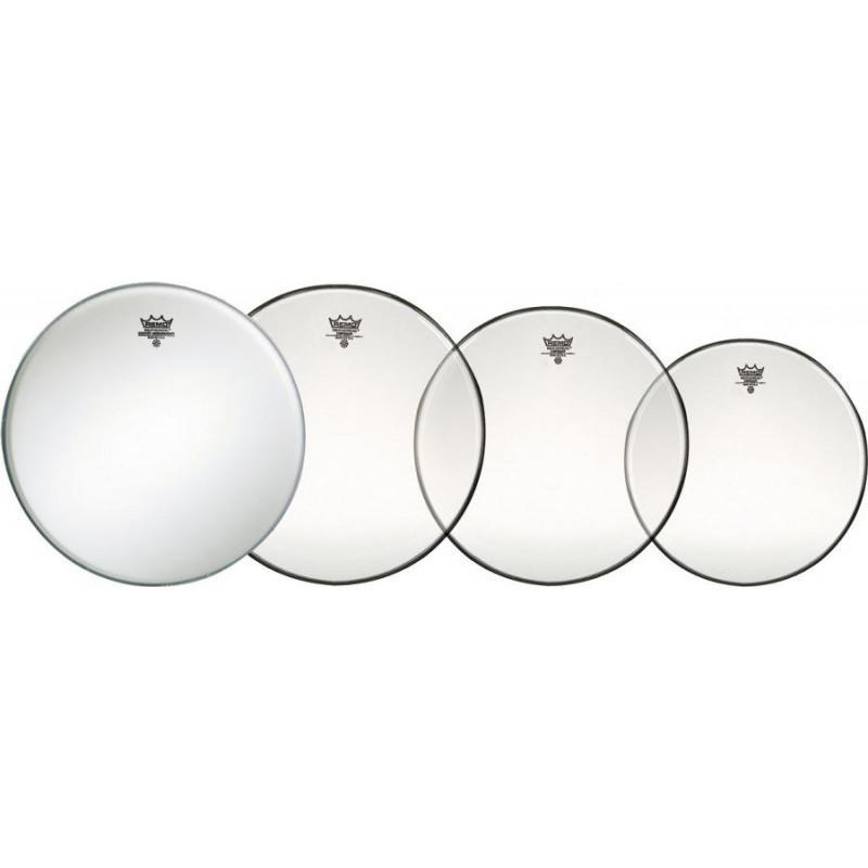 Remo PP-0240-BE Pro Pack Emperor Clear 4-Pack-10" 12" 14" with 14" Ambassador Coated-Music World Academy